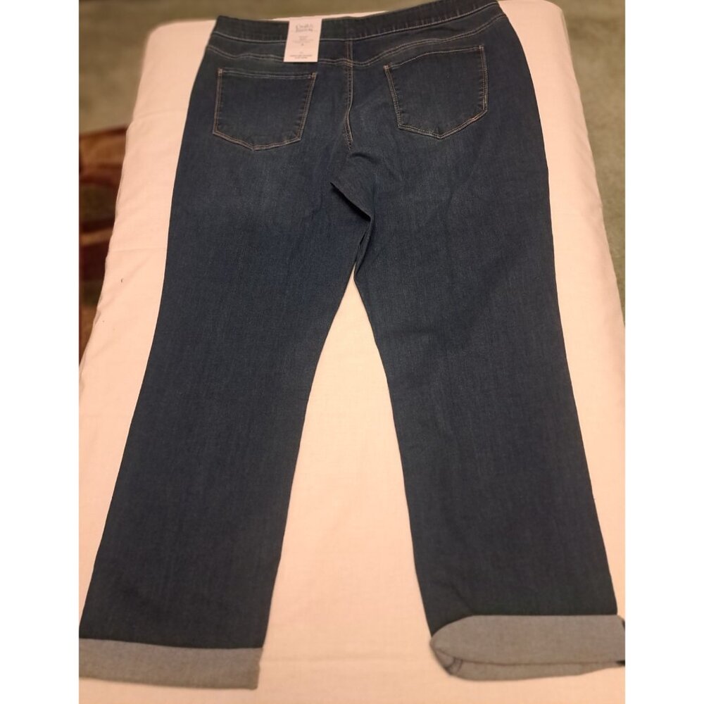 Croft & Barrow Denim Blue Jeans Women's 18 Girlfriend‎ Pull On Stretch NWT - Picture 2 of 11